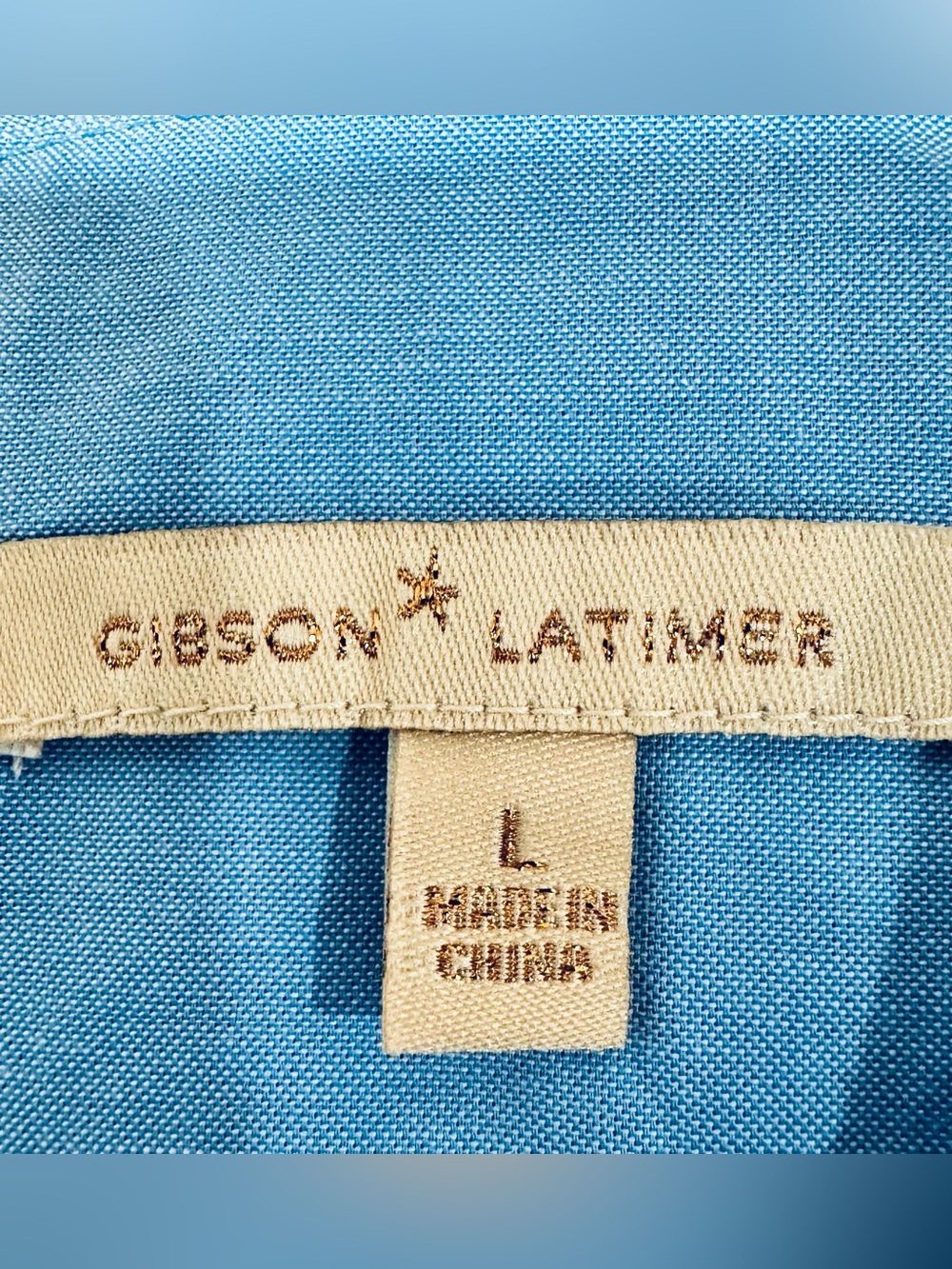 NWT Gibson Latimer Dress Sleeveless Blue 100% Cotton Faux Wrap Pockets Size L - Picture 4 of 8